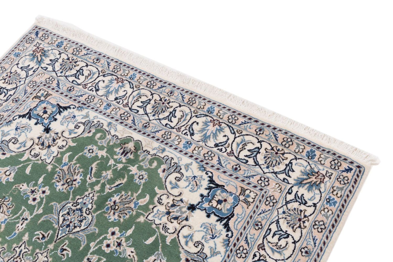 Alfombra persa - Nain - 204 x 146 cm - verde