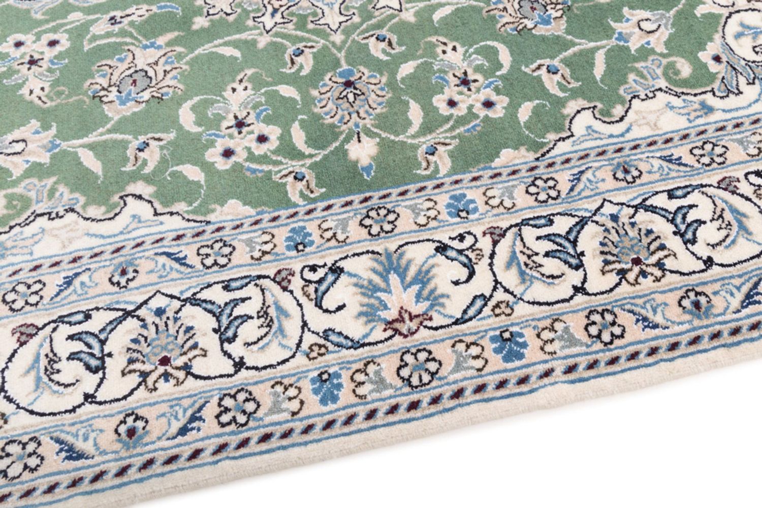 Alfombra persa - Nain - 204 x 146 cm - verde