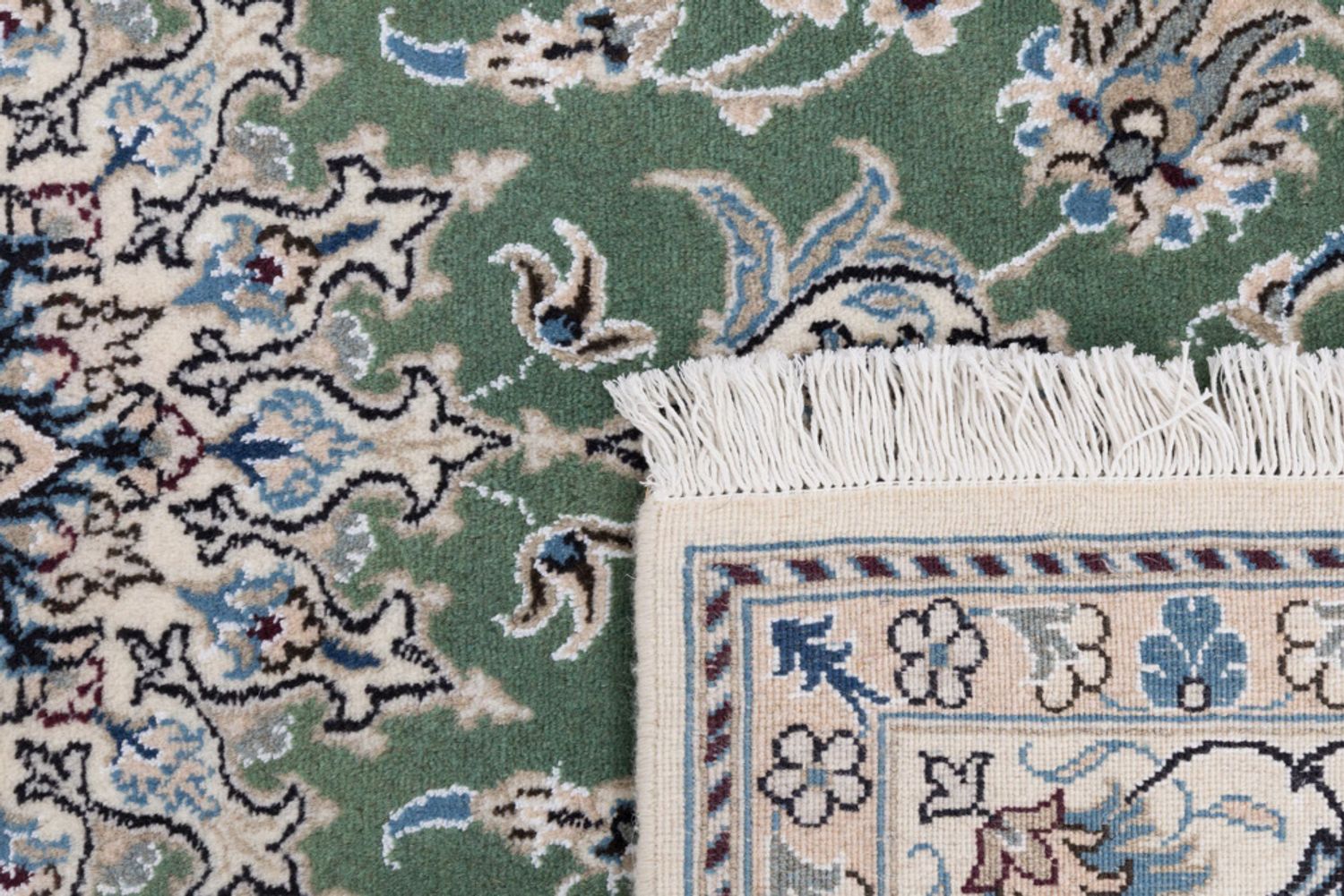 Alfombra persa - Nain - 204 x 146 cm - verde