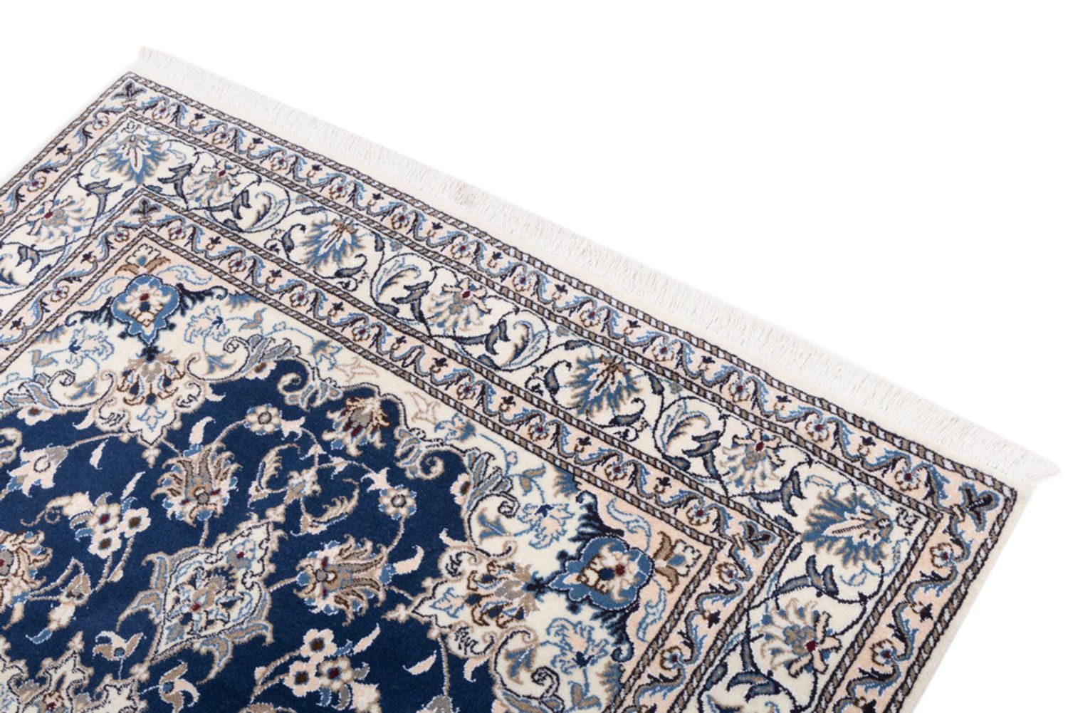 Alfombra persa - Nain - 197 x 145 cm - azul oscuro