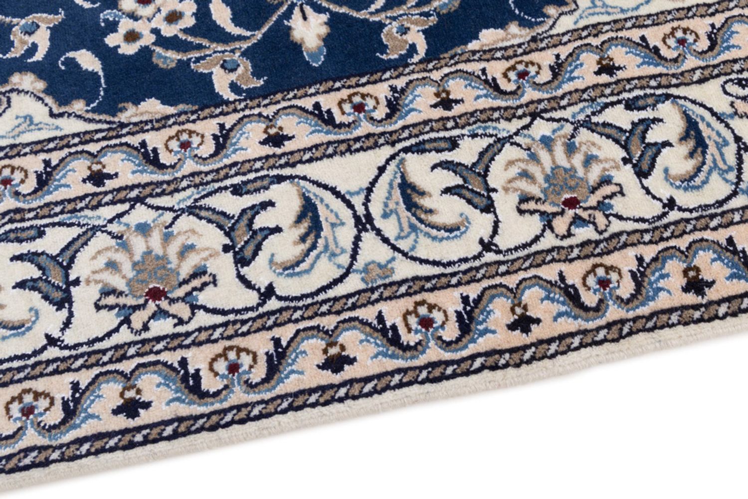 Alfombra persa - Nain - 197 x 145 cm - azul oscuro