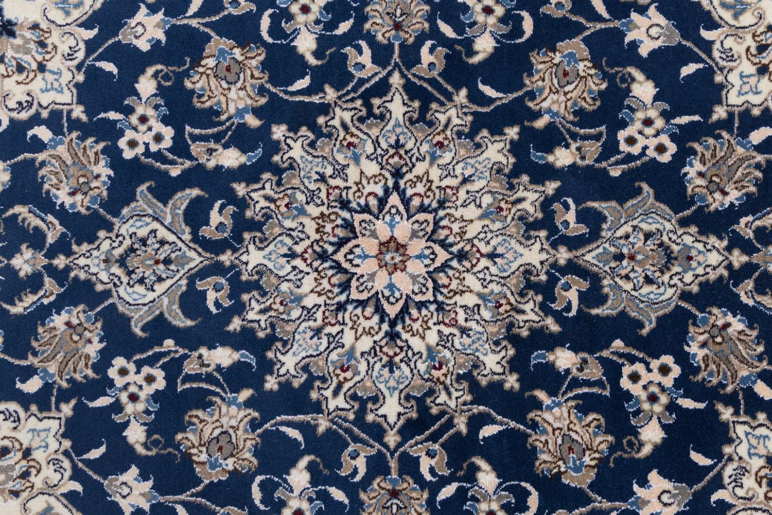 Alfombra persa - Nain - 197 x 145 cm - azul oscuro