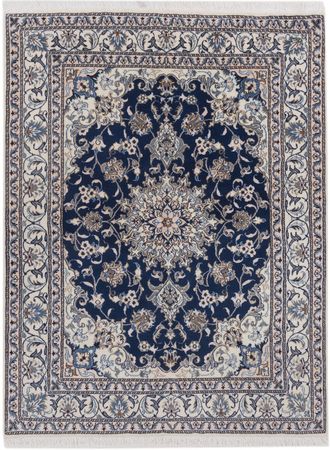 Alfombra persa - Nain - 197 x 145 cm - azul oscuro