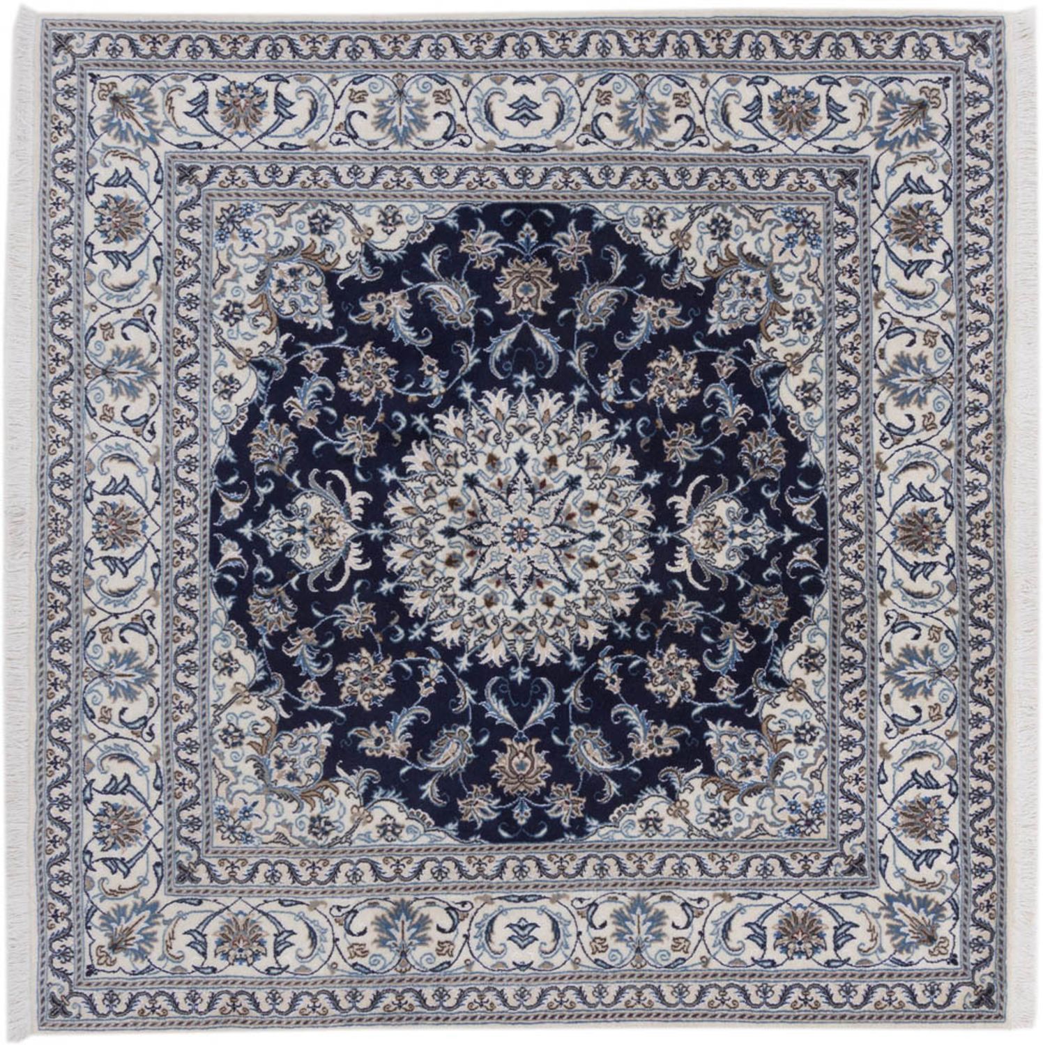 Perský koberec - Nain čtvercový  - 196 x 192 cm - tmavě modrá