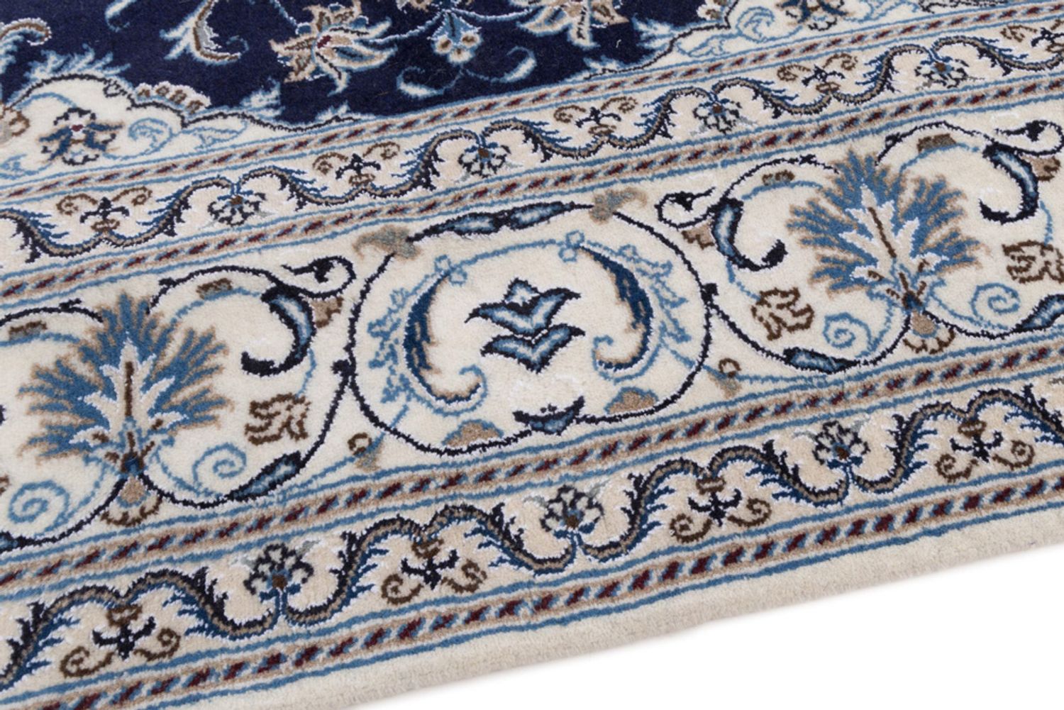 Perský koberec - Nain čtvercový  - 196 x 192 cm - tmavě modrá