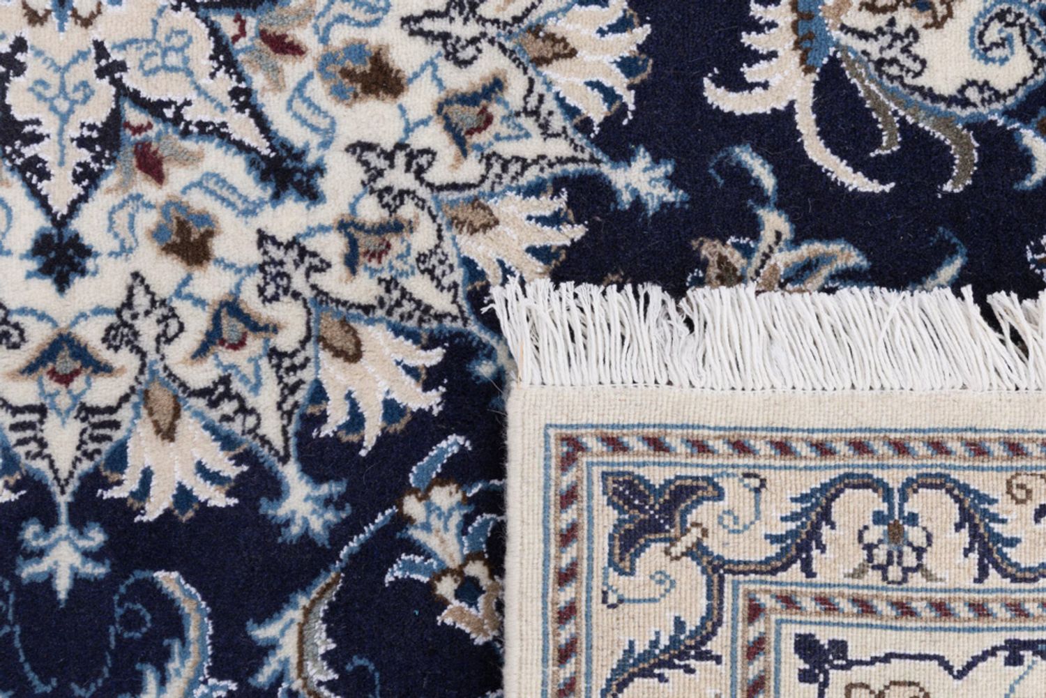 Perský koberec - Nain čtvercový  - 196 x 192 cm - tmavě modrá