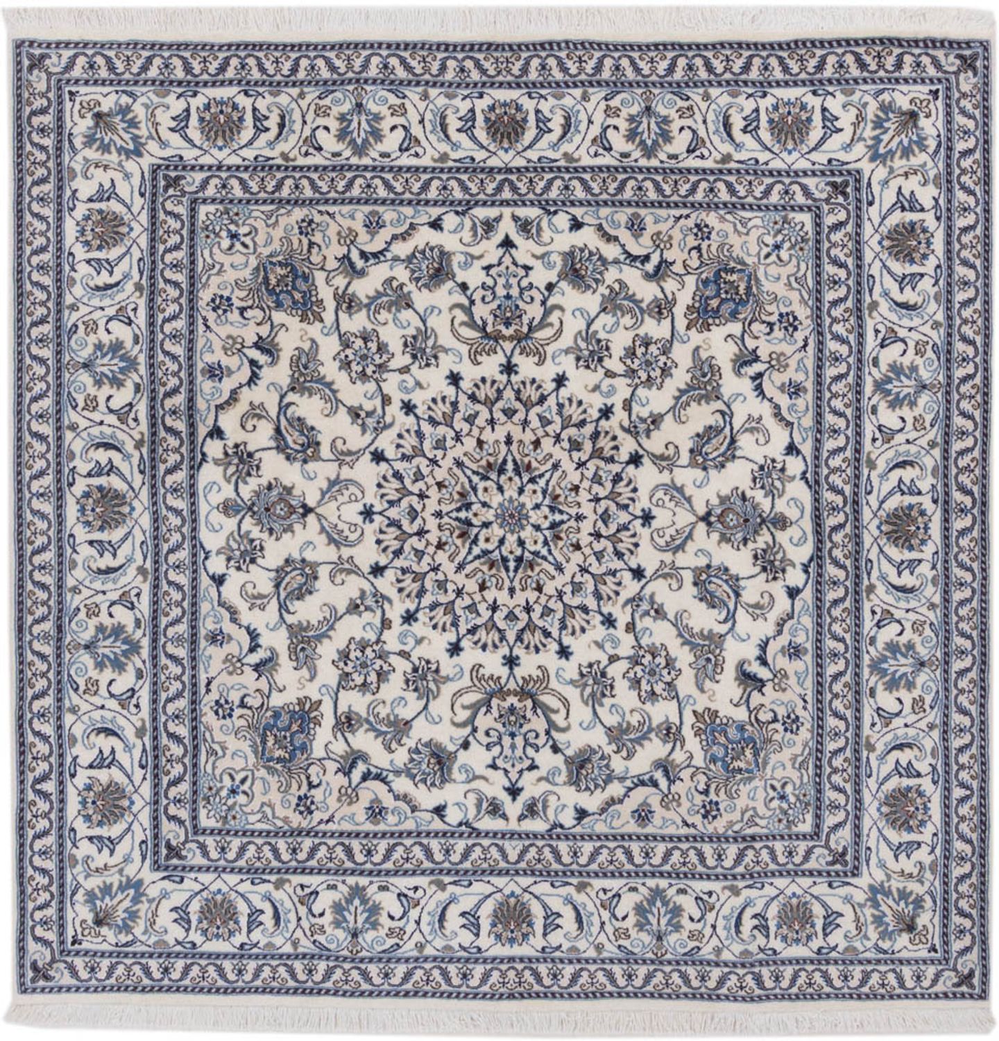 Alfombra persa - Nain cuadrado  - 197 x 197 cm - crema