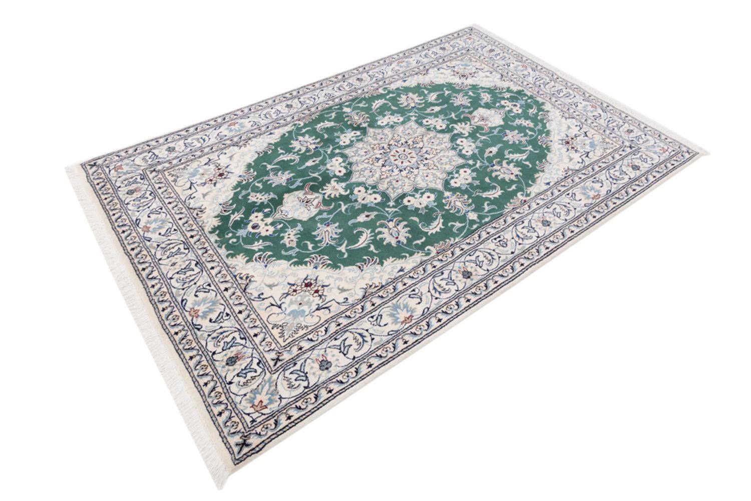 Alfombra persa - Nain - 237 x 162 cm - verde