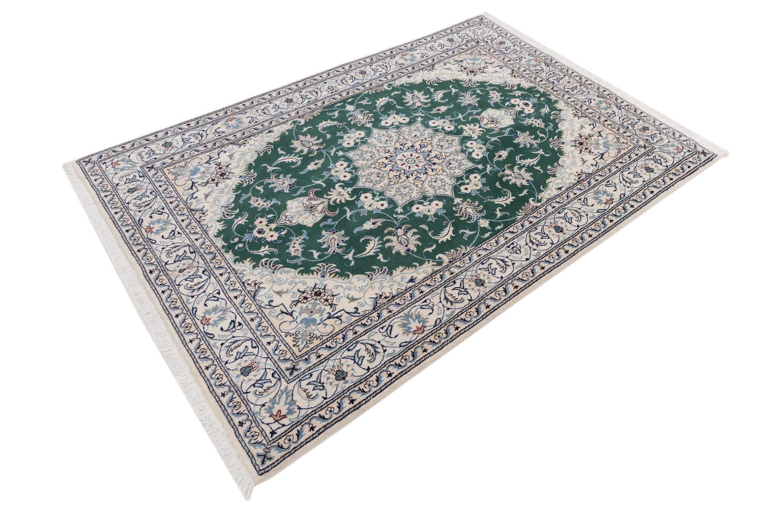 Alfombra persa - Nain - 237 x 162 cm - verde