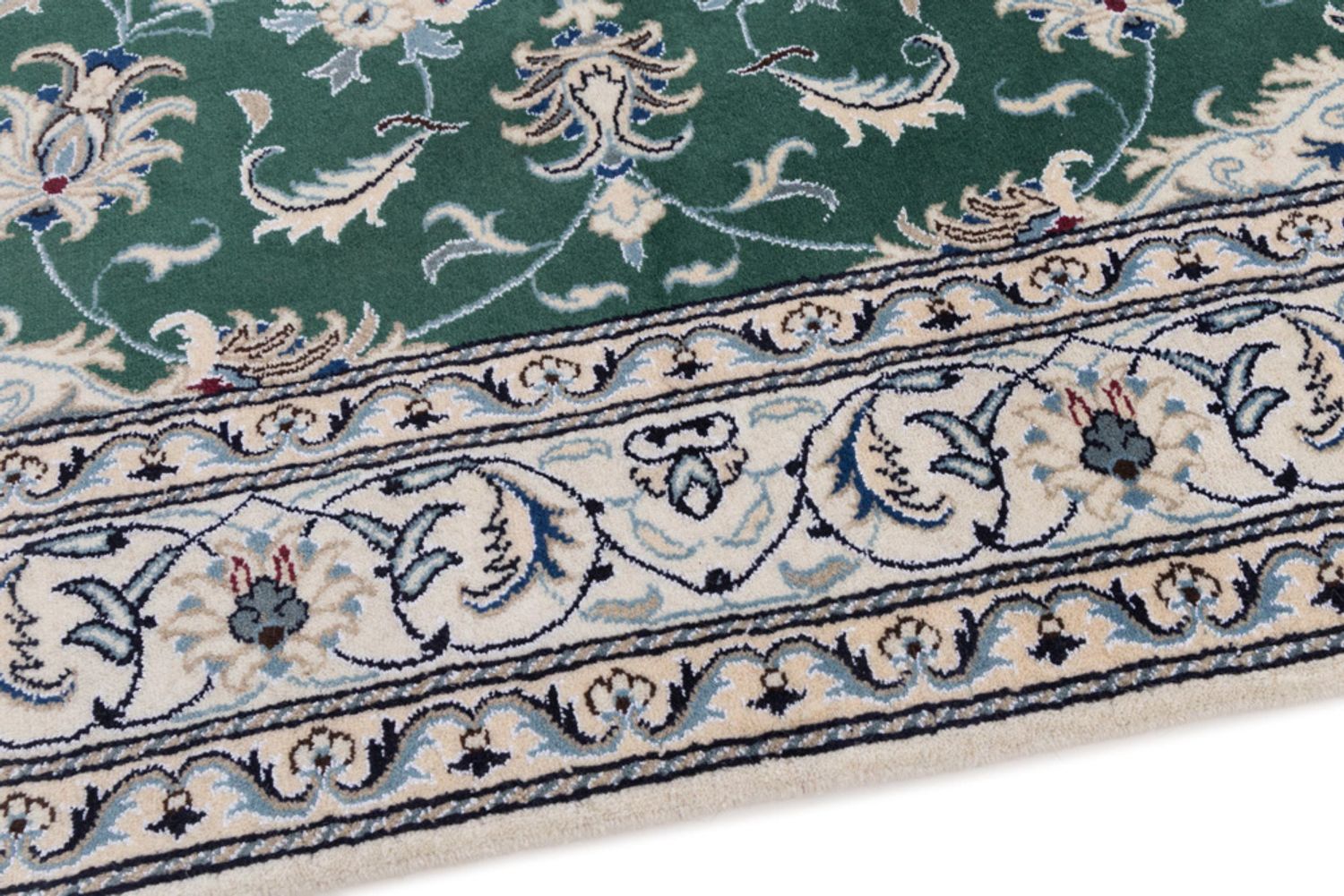 Alfombra persa - Nain - 237 x 162 cm - verde