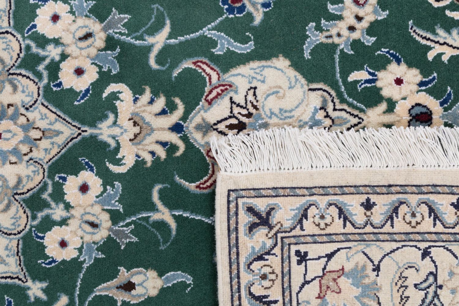 Alfombra persa - Nain - 237 x 162 cm - verde