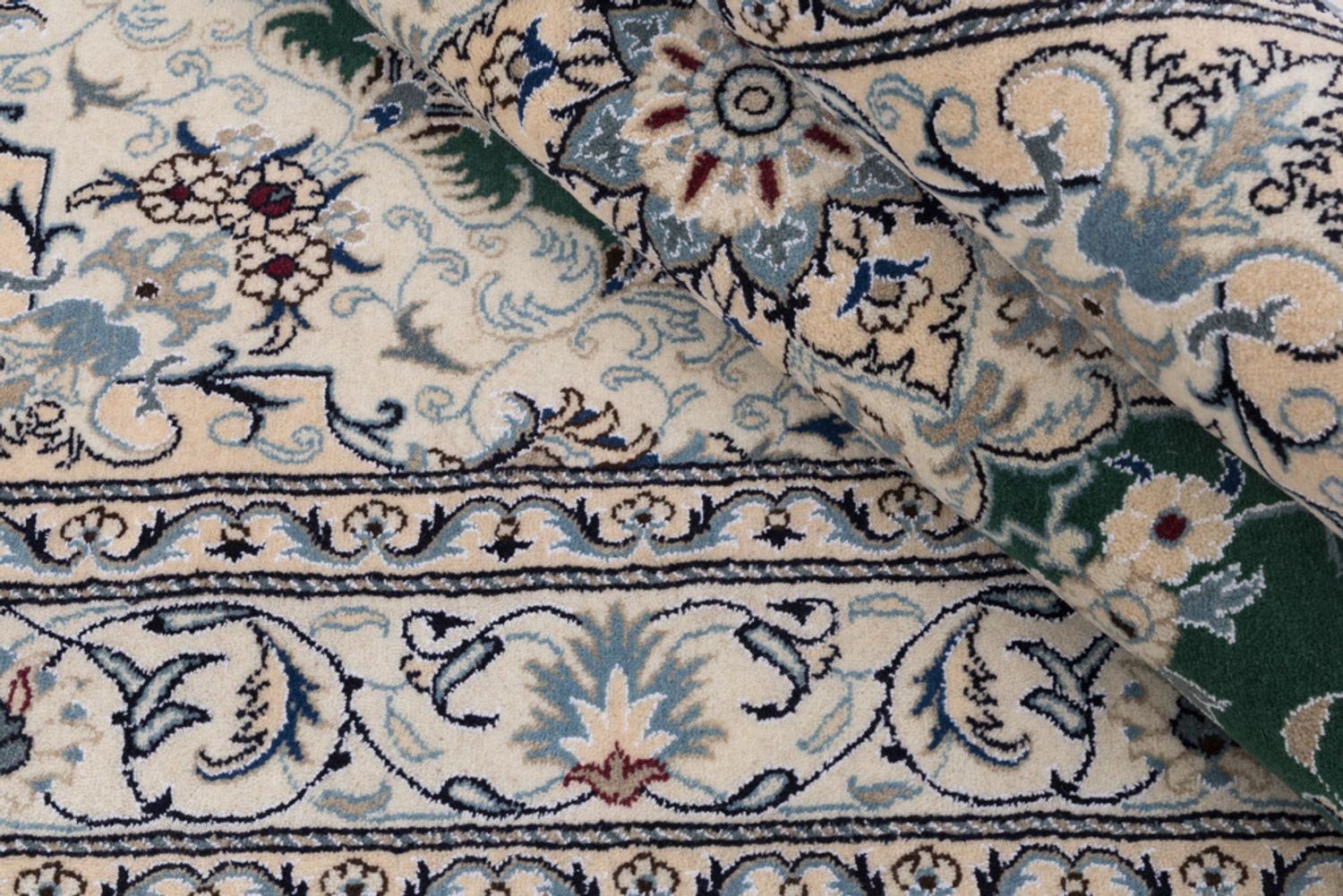 Alfombra persa - Nain - 237 x 162 cm - verde