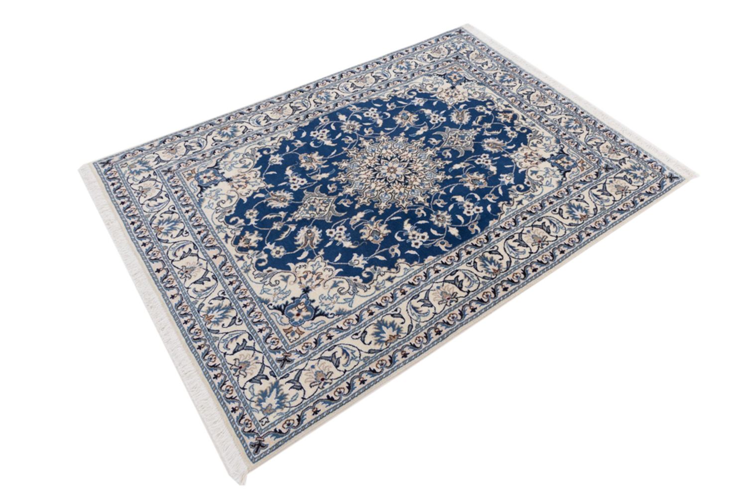Alfombra persa - Nain - 198 x 142 cm - azul