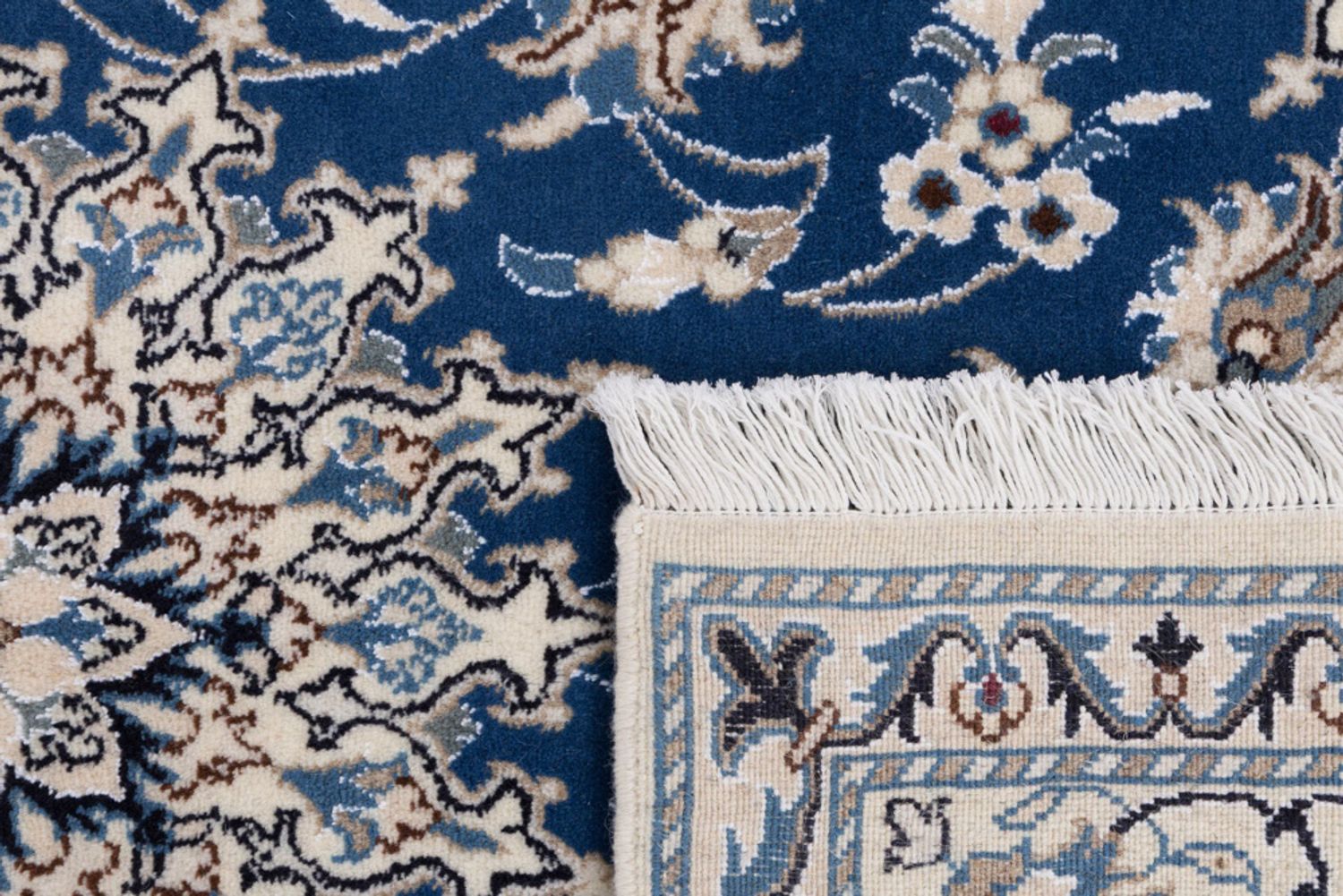 Alfombra persa - Nain - 198 x 142 cm - azul