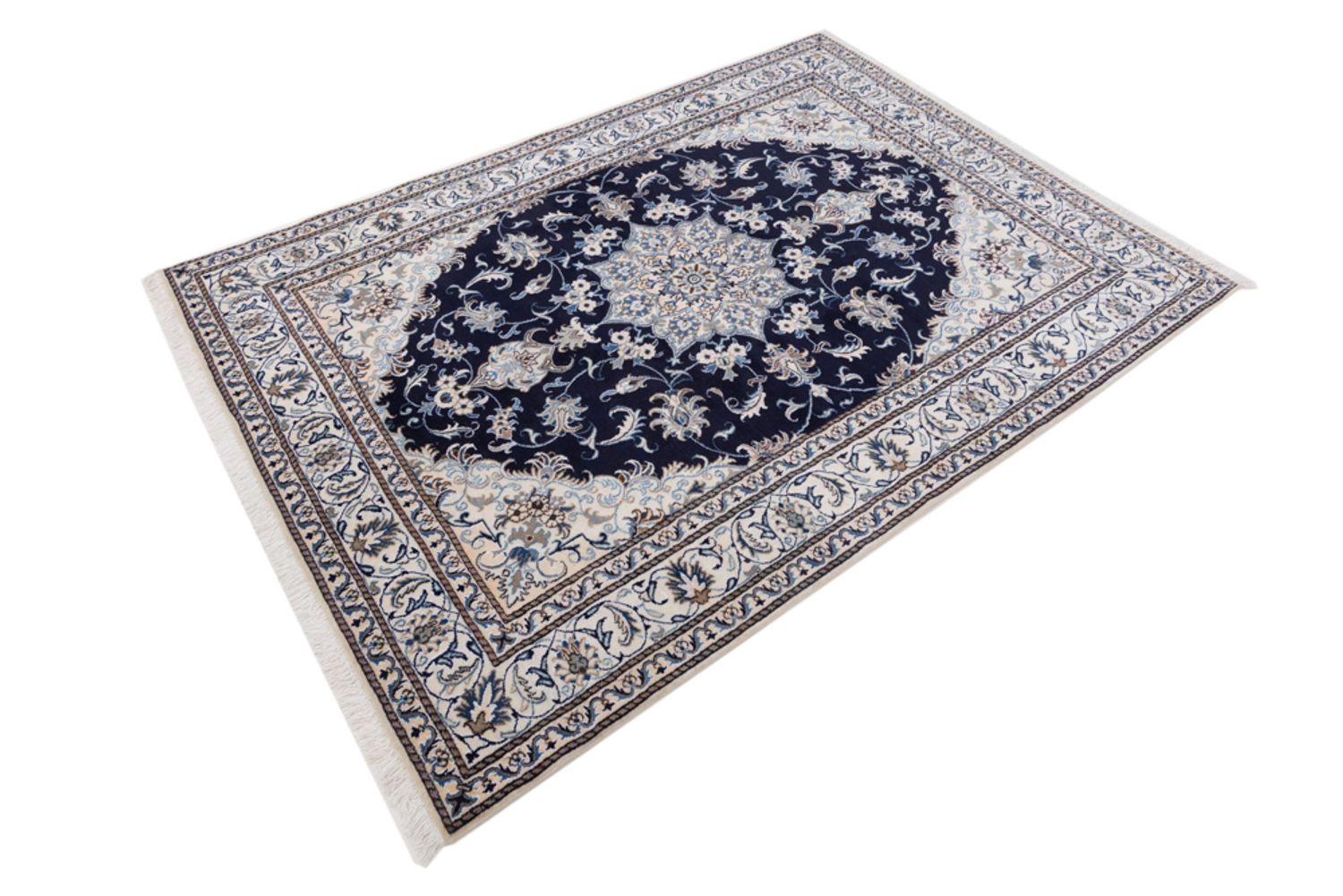 Alfombra persa - Nain - 228 x 170 cm - azul oscuro