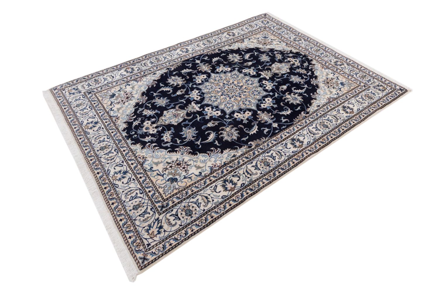 Alfombra persa - Nain - 228 x 170 cm - azul oscuro