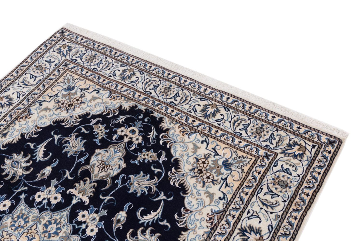 Alfombra persa - Nain - 228 x 170 cm - azul oscuro