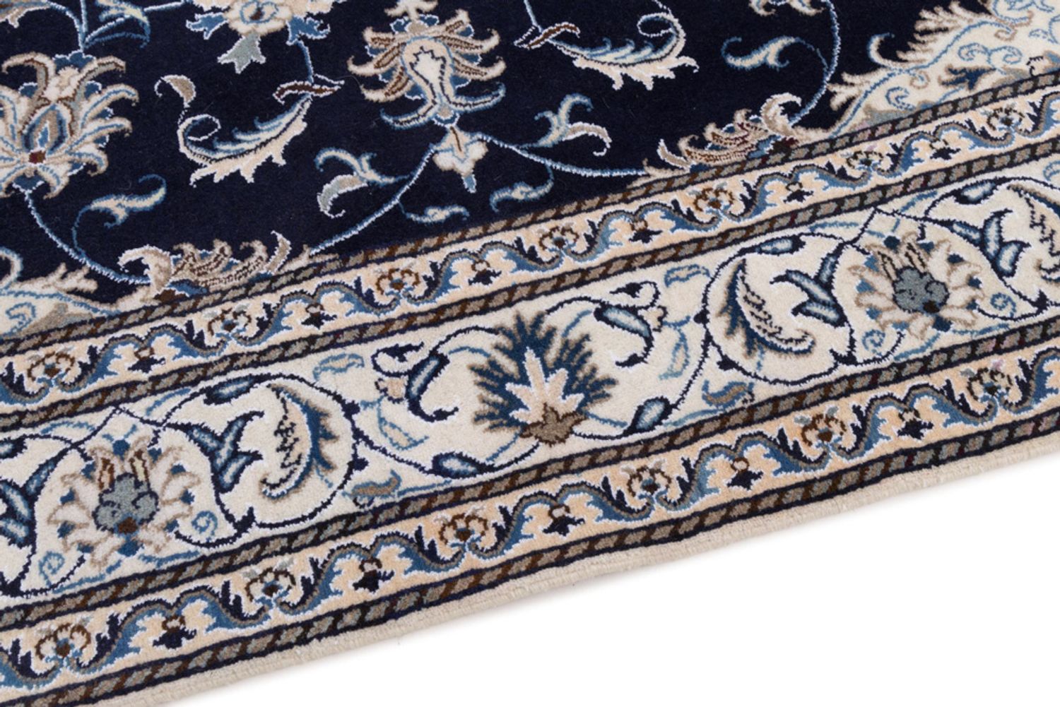 Alfombra persa - Nain - 228 x 170 cm - azul oscuro