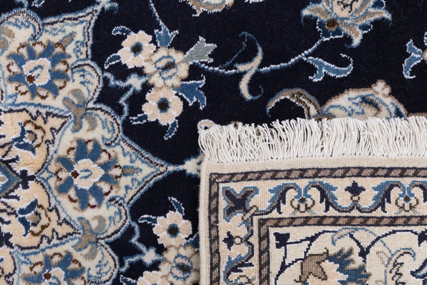 Alfombra persa - Nain - 228 x 170 cm - azul oscuro