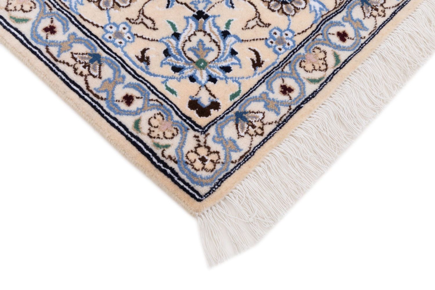 Alfombra persa - Nain - 249 x 157 cm - azul claro