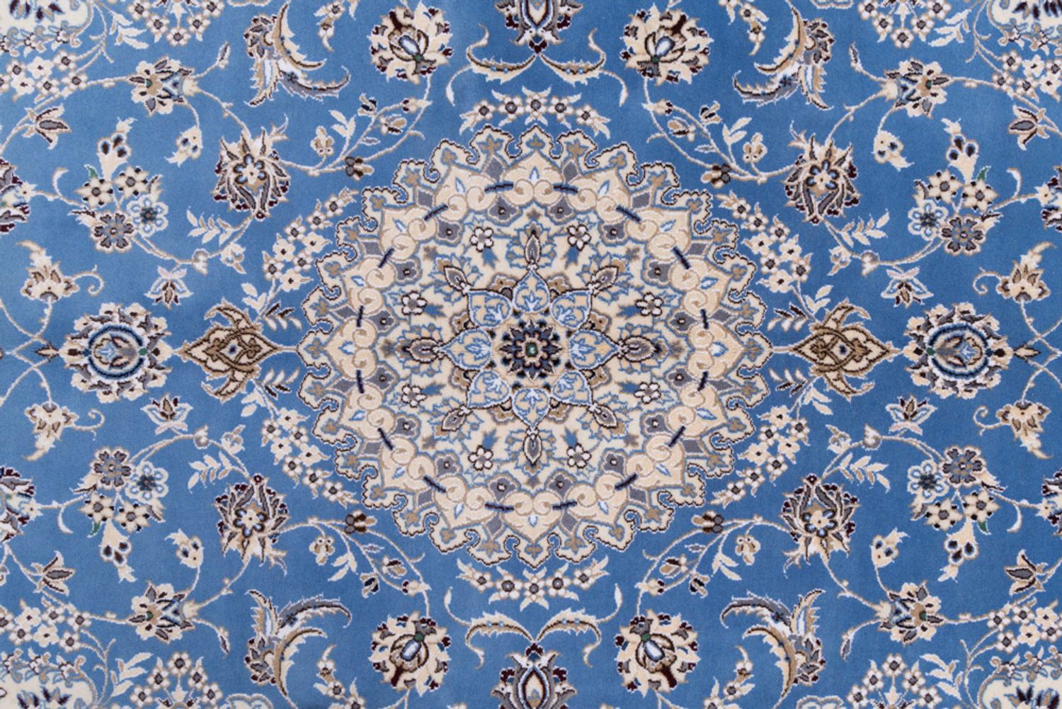 Alfombra persa - Nain - 249 x 157 cm - azul claro