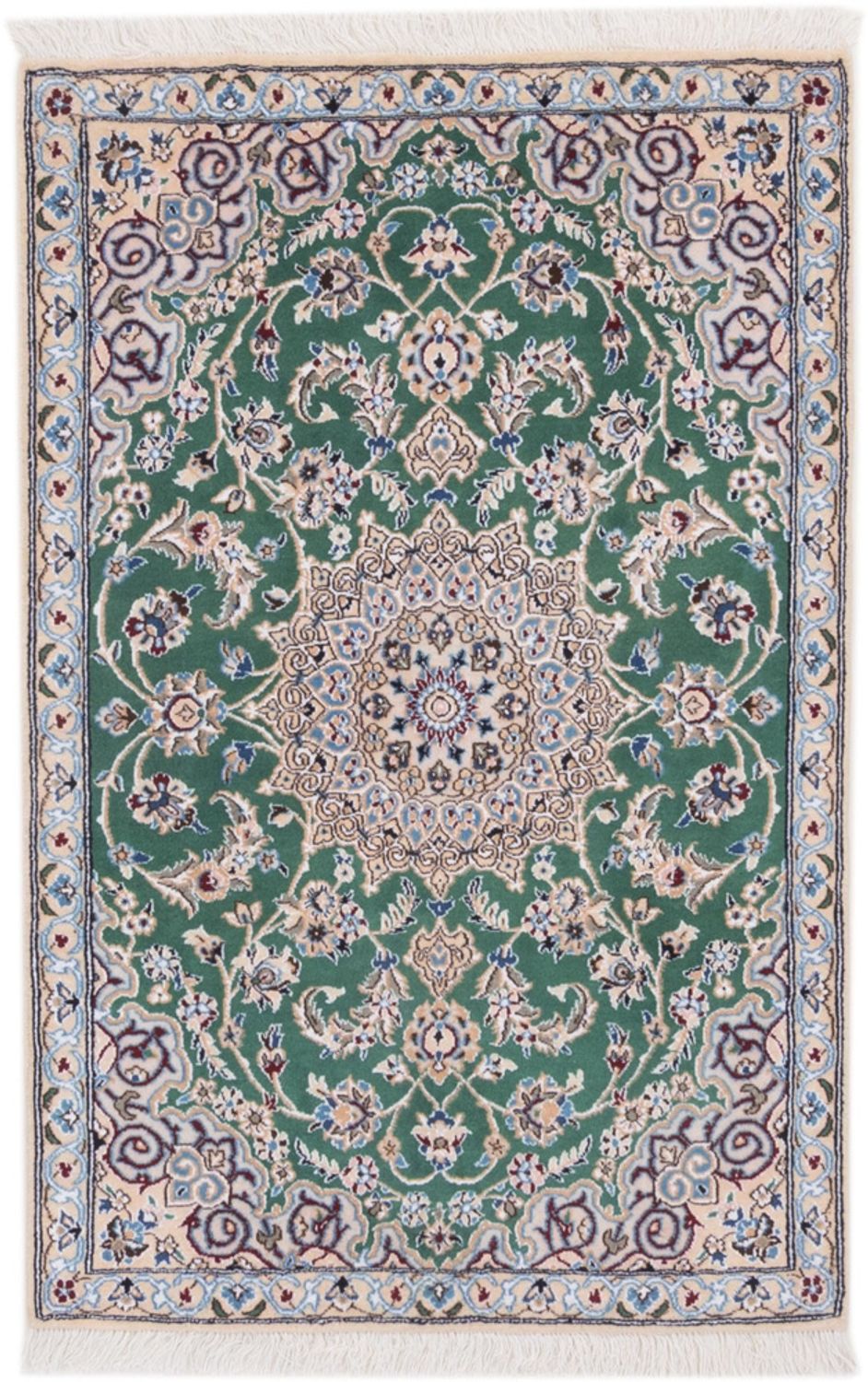 Alfombra persa - Nain - 136 x 88 cm - verde