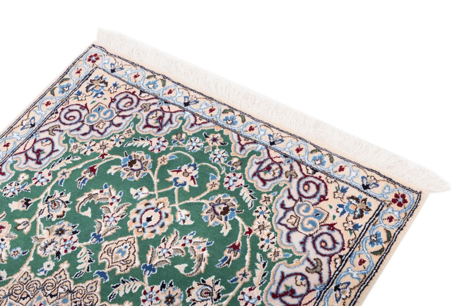 Alfombra persa - Nain - 136 x 88 cm - verde