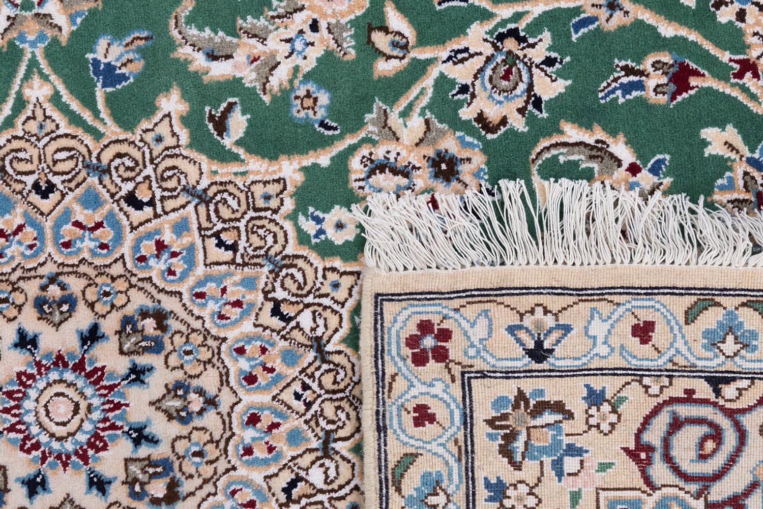 Alfombra persa - Nain - 136 x 88 cm - verde