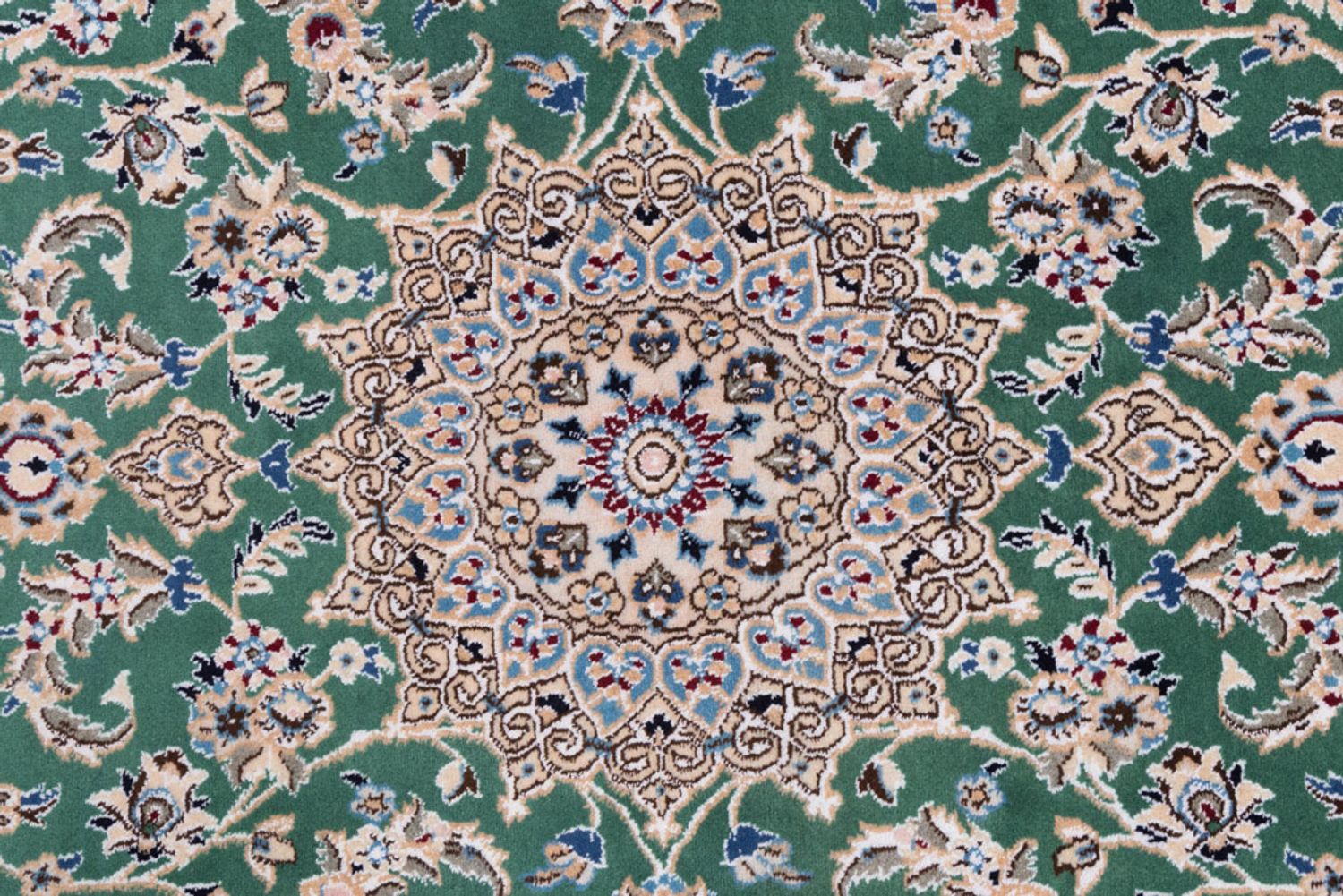 Alfombra persa - Nain - 136 x 88 cm - verde