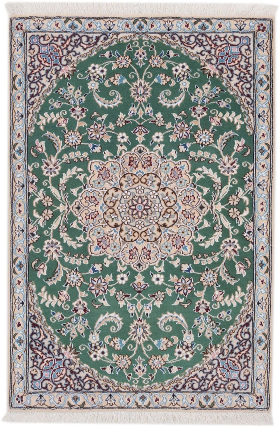 Alfombra persa - Nain - 133 x 88 cm - verde