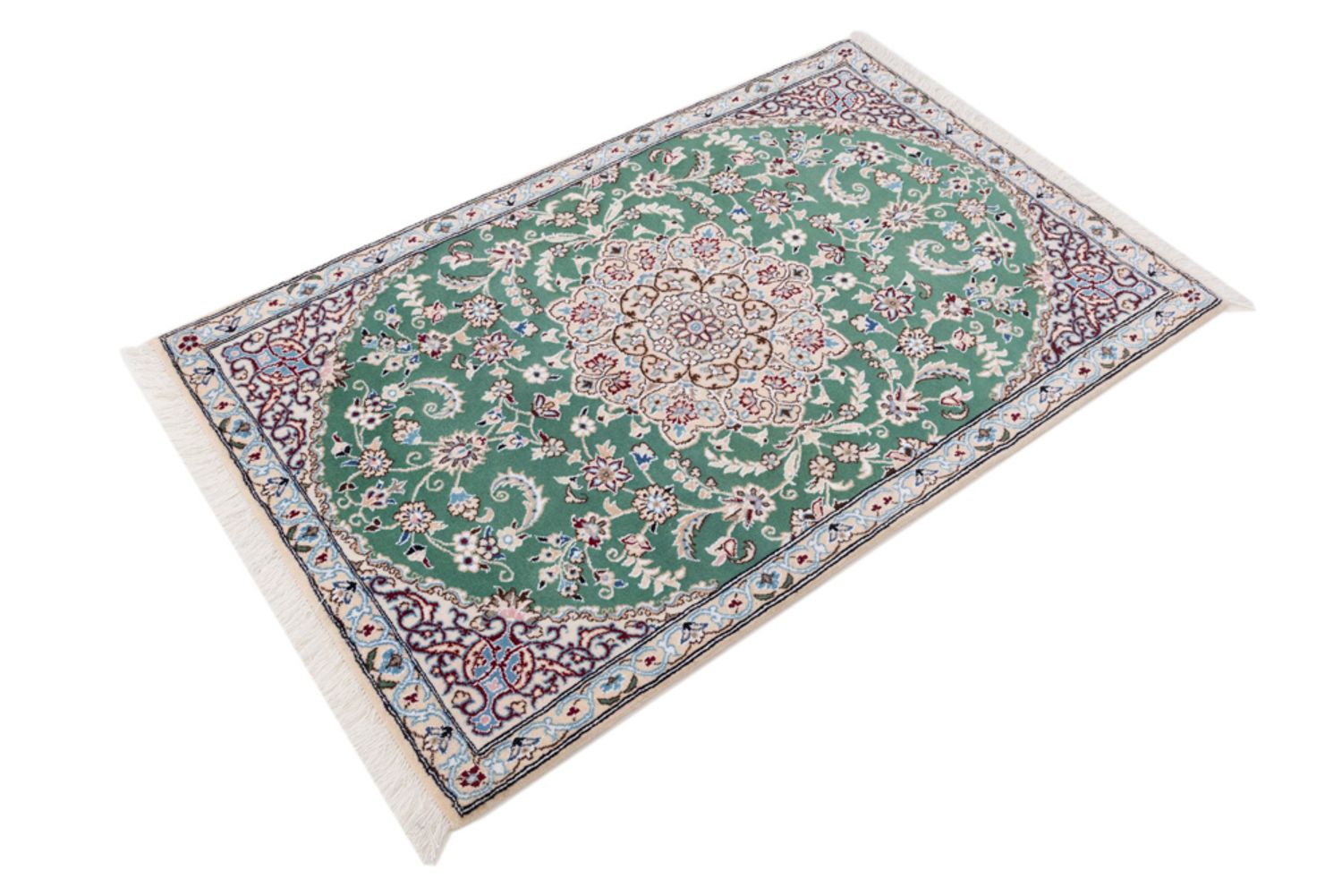 Alfombra persa - Nain - 133 x 88 cm - verde