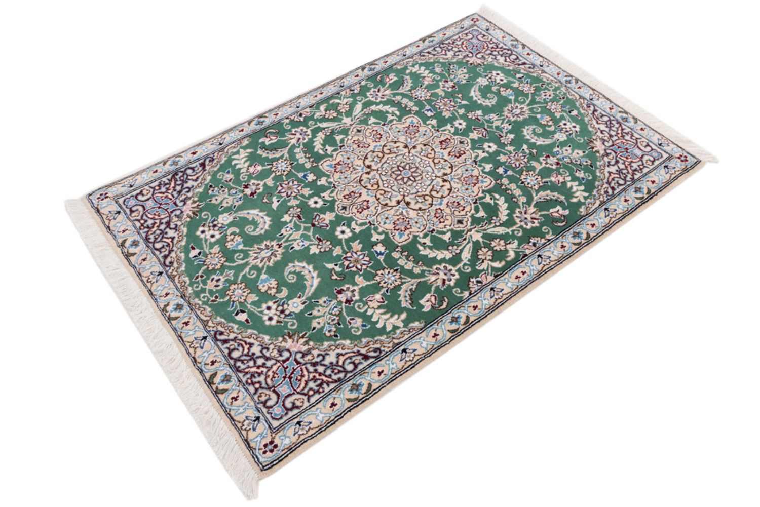 Alfombra persa - Nain - 133 x 88 cm - verde