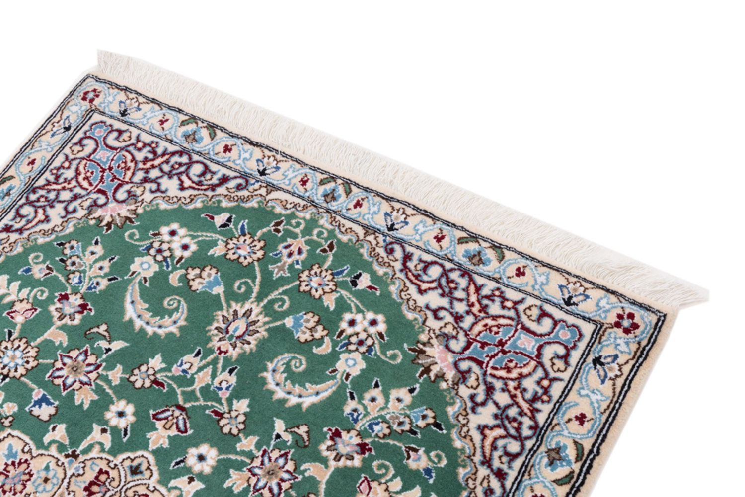 Alfombra persa - Nain - 133 x 88 cm - verde