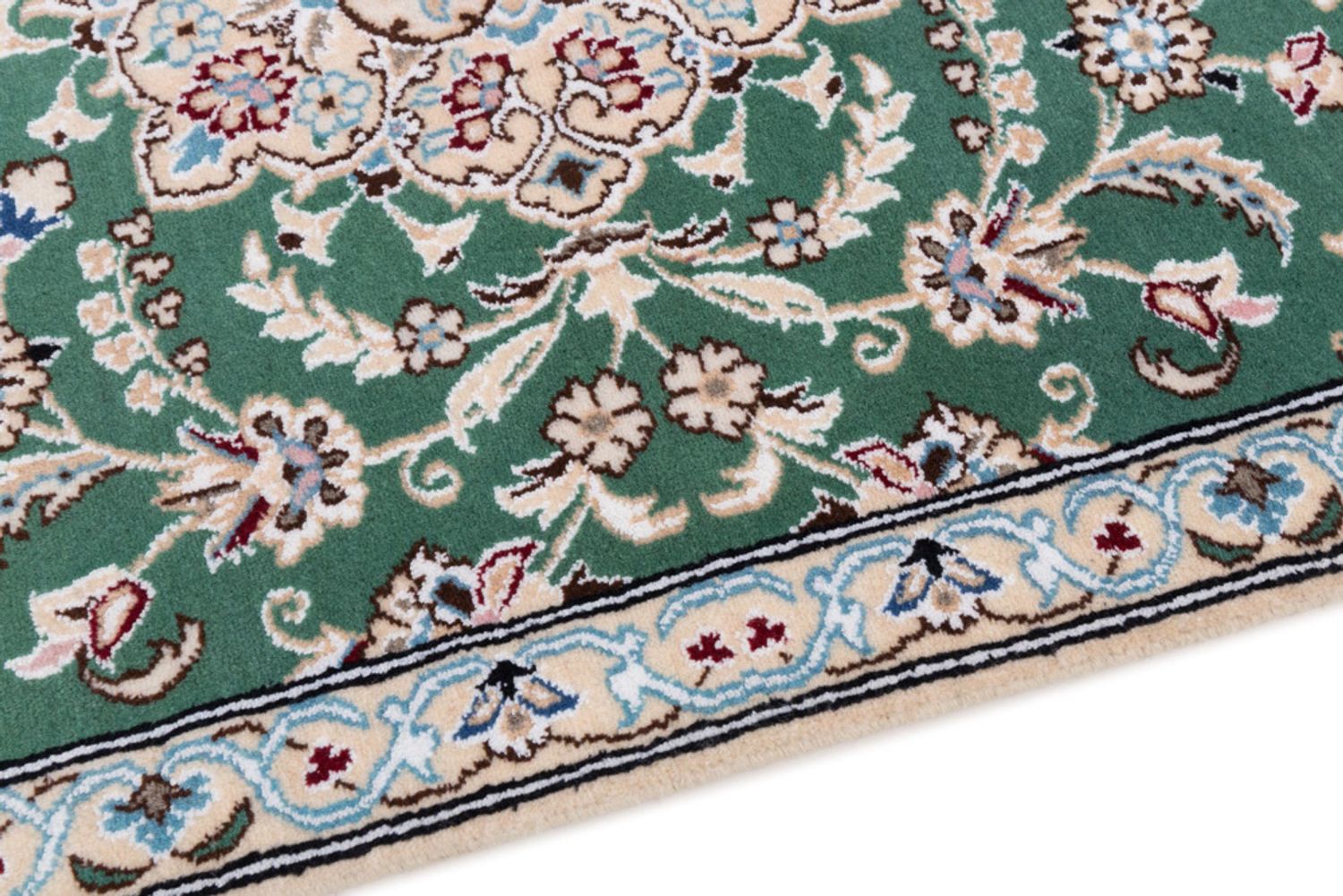 Alfombra persa - Nain - 133 x 88 cm - verde