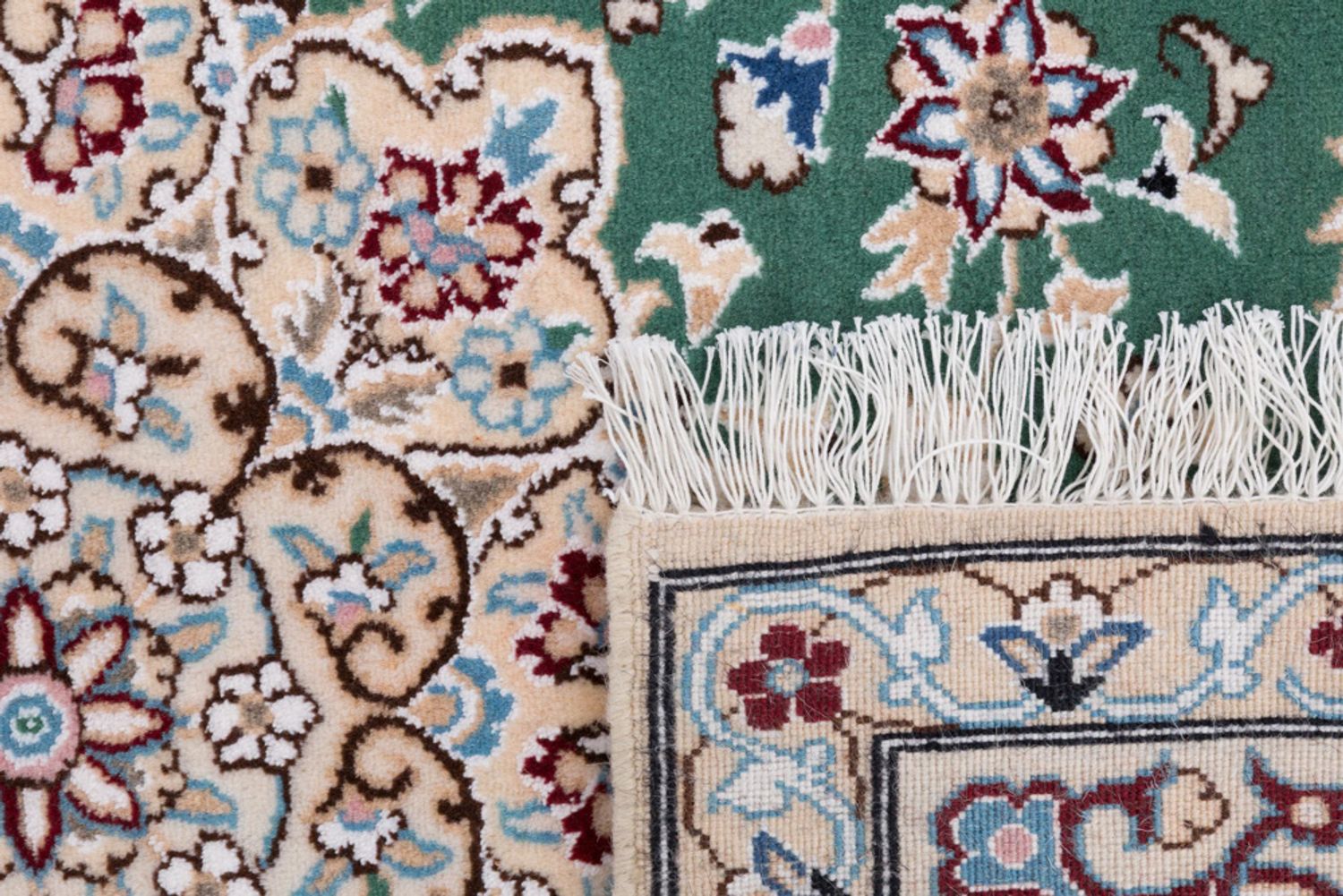 Alfombra persa - Nain - 133 x 88 cm - verde