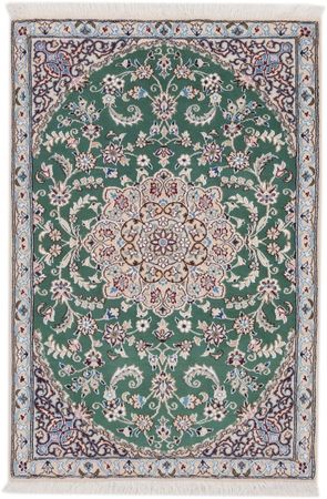 Alfombra persa - Nain - 133 x 88 cm - verde