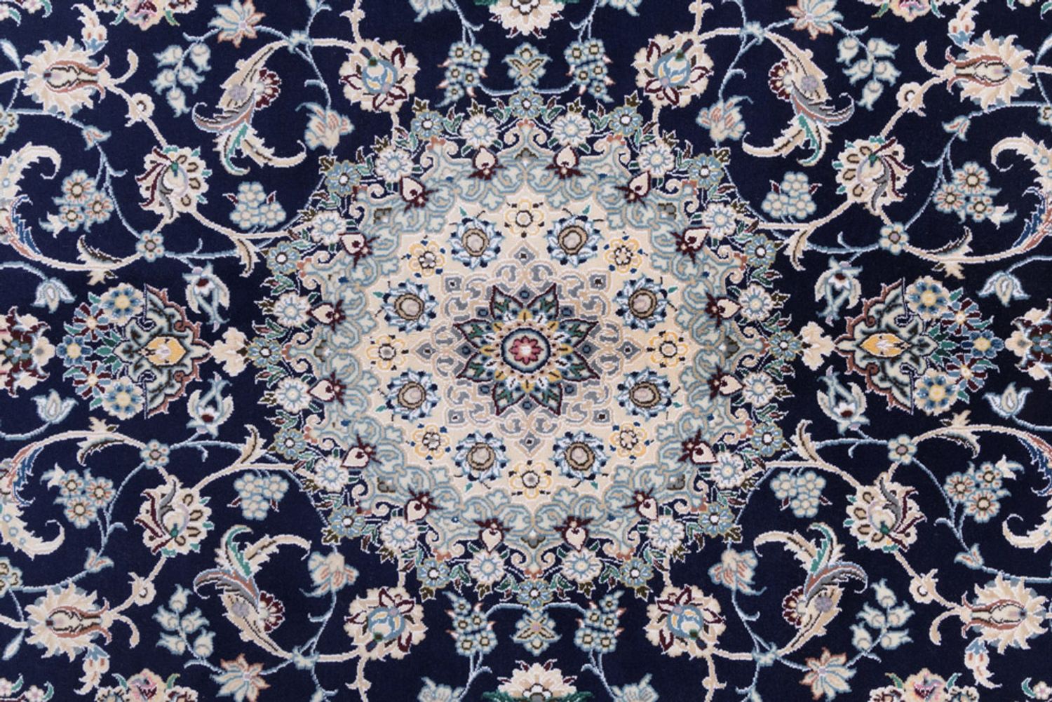Alfombra persa - Nain - 254 x 154 cm - azul oscuro