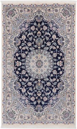 Alfombra persa - Nain - 254 x 154 cm - azul oscuro