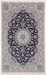 Alfombra persa - Nain - 255 x 158 cm - azul oscuro