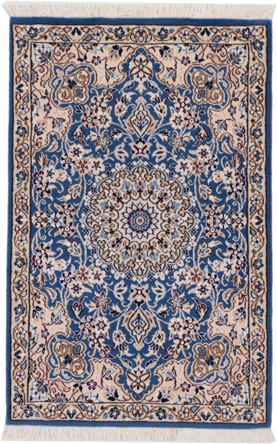 Perský koberec - Nain - 90 x 60 cm - modrá