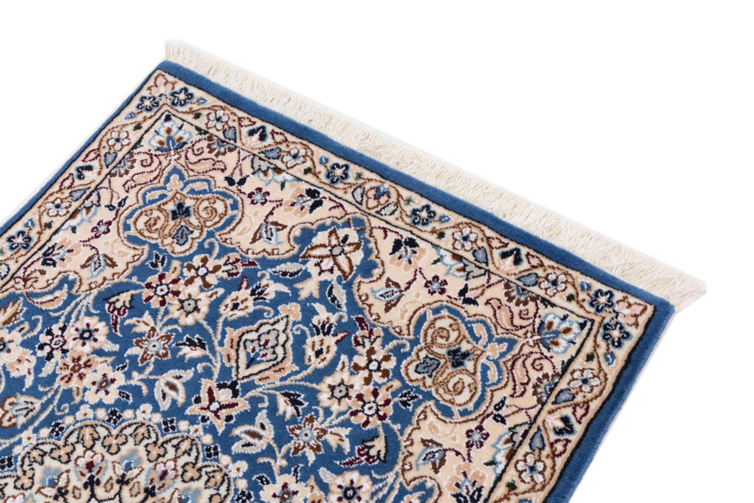 Perský koberec - Nain - 90 x 60 cm - modrá
