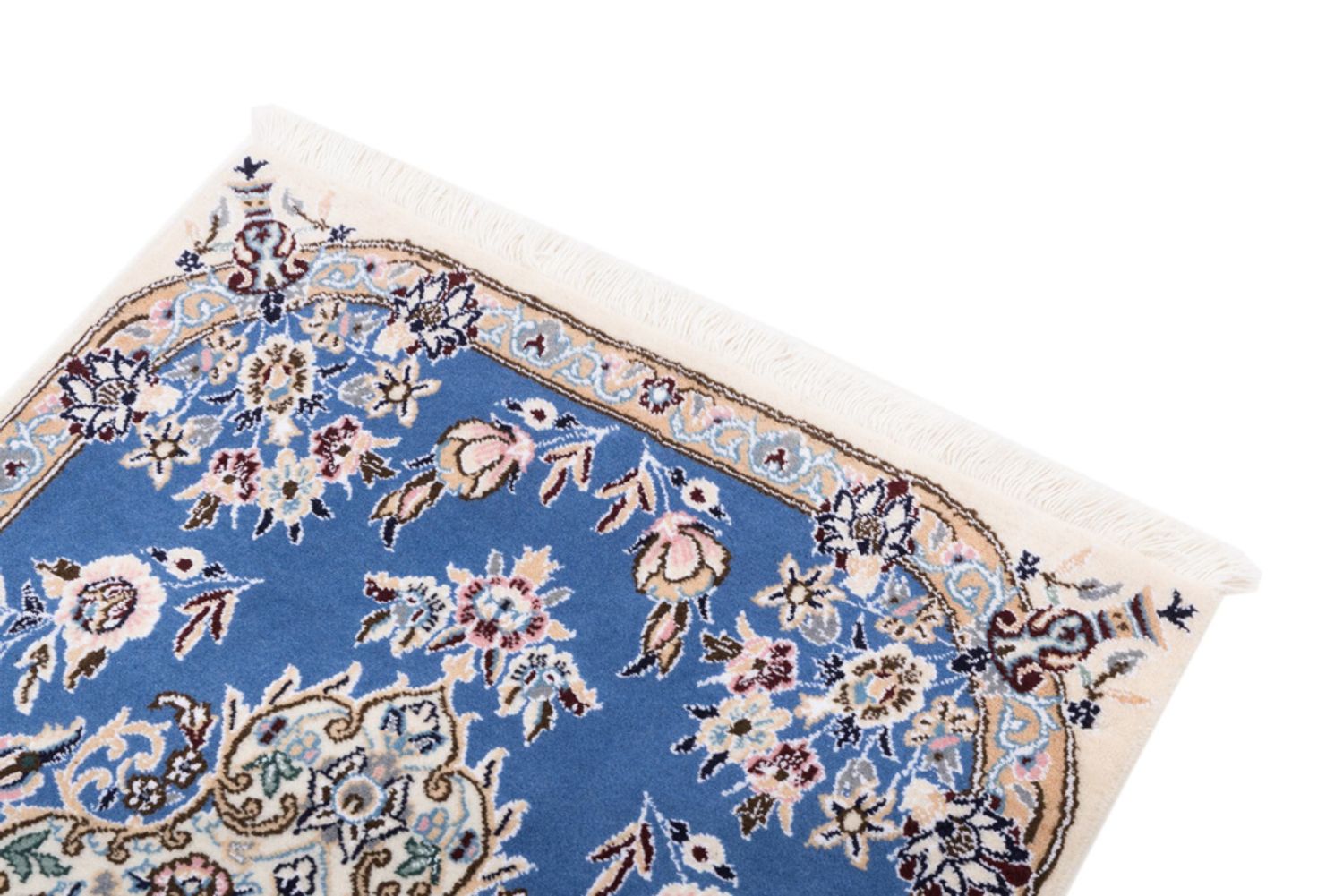 Alfombra persa - Nain - 90 x 60 cm - azul