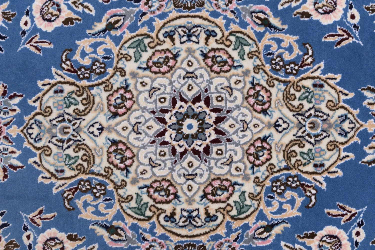 Alfombra persa - Nain - 90 x 60 cm - azul