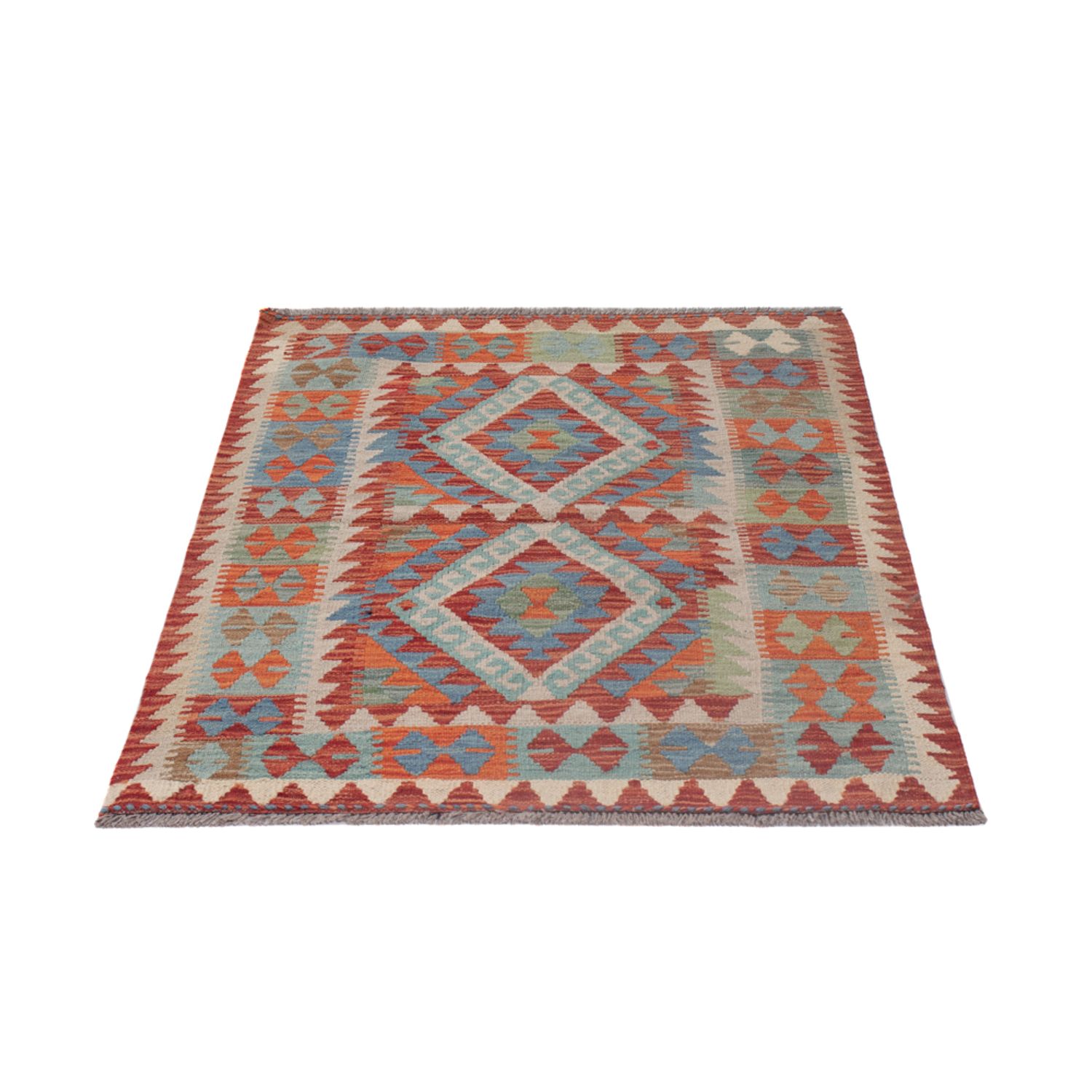 Kelim Teppich - Splash - 113 x 89 cm - mehrfarbig