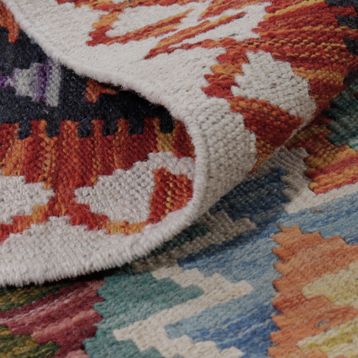 Kelimteppe - Splash - 132 x 85 cm - flerfarget