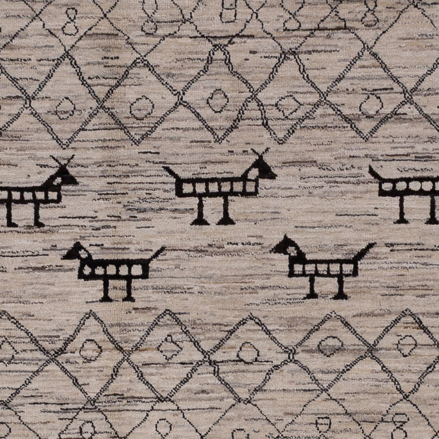 Alfombra bereber - 347 x 250 cm - gris oscuro