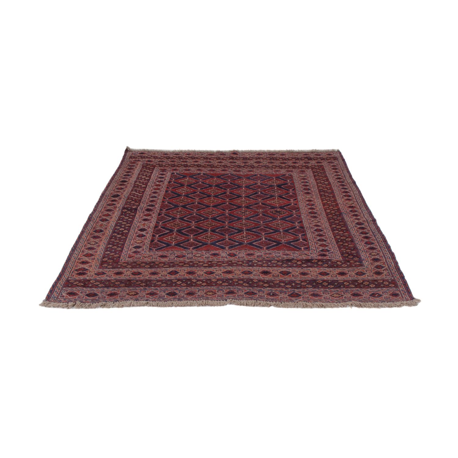 Kelim Teppich - Oriental quadratisch  - 187 x 161 cm - dunkelrot