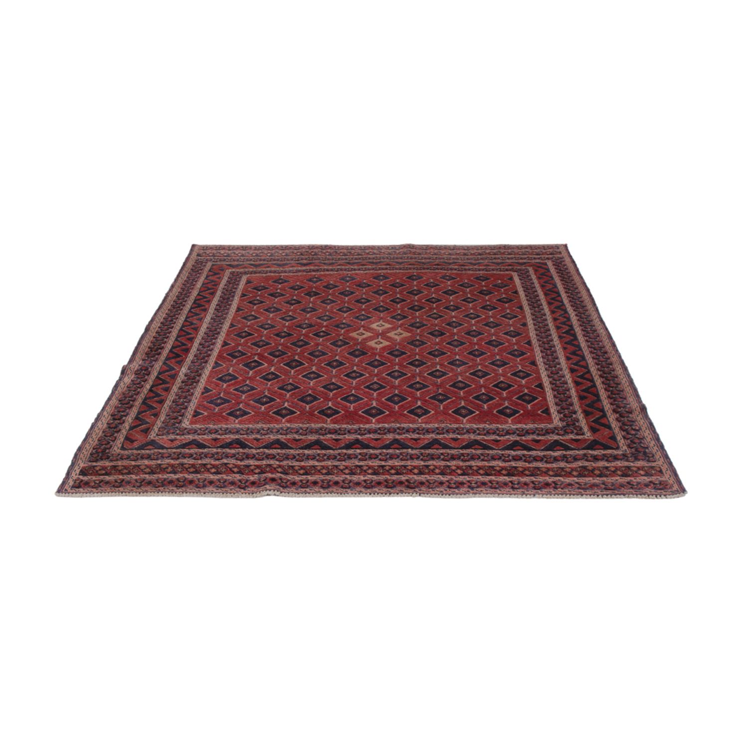 Kelim Teppich - Oriental sonderform  - 184 x 158 cm - dunkelrot