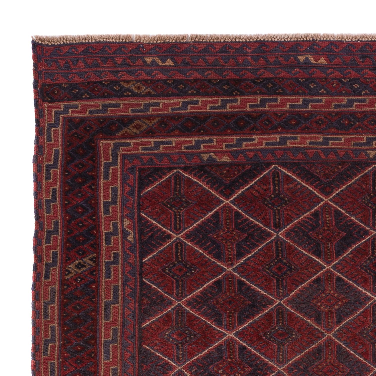 Kelim Teppich - Oriental quadratisch  - 176 x 167 cm - dunkelrot