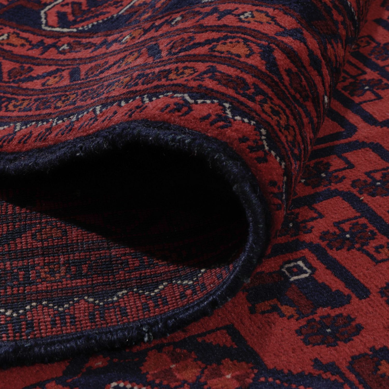 Afghan Teppich - Kunduz - 294 x 197 cm - dunkelrot